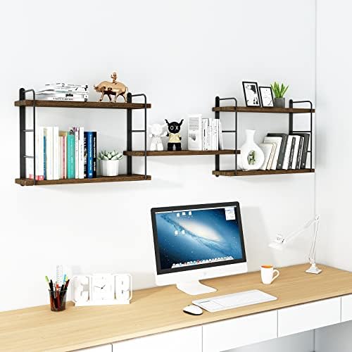 MXCSE Shelves on Wall, Floating Bookshelves, Shelves for Room Wall (Brown)