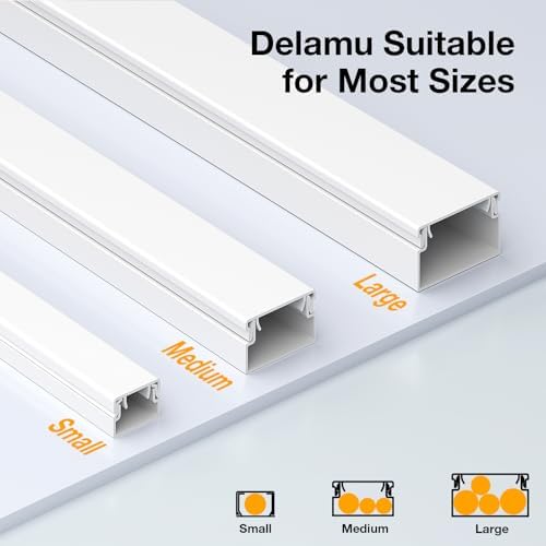 Delamu Cable Hider, 315in Cord Hider Cord Covers for 1 Wire on Wall, Premium Wire Covers for Cords, Cable Cover Organize