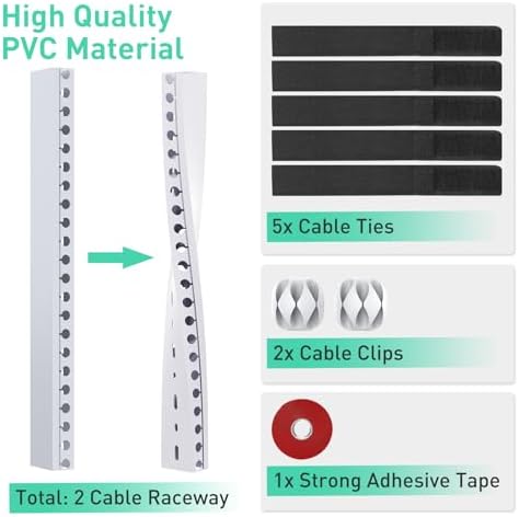 ENONCI Cable Raceway Kit 77in Under Desk Wire Cover Organizer 5-Pack