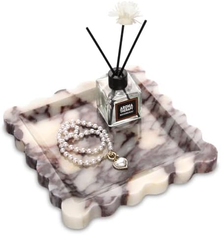 Square Marble Decorative Tray, Turkey Calacatta Viola, 8 * 8
