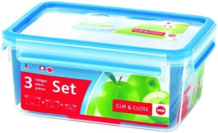 Emsa Clip and Close 3 Piece Storage Set, 18.5, 34, 78 Ounces
