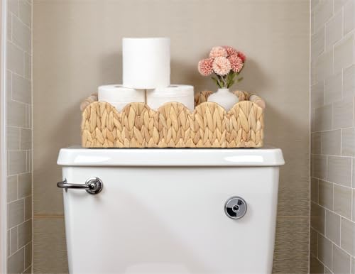 Kriitools Scalloped Toilet Paper Storage Basket, Farmhouse Home Decor