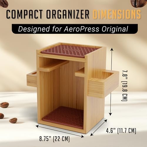 Organizer for AeroPress, Coffee Caddy Stand & Paper Filter Holder - Compact