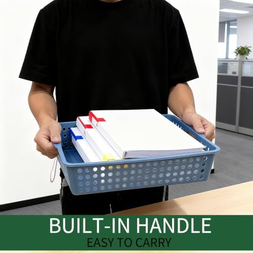 8 Pack Paper Organizer Baskets Trays, 14 In Plastic Storage Baskets