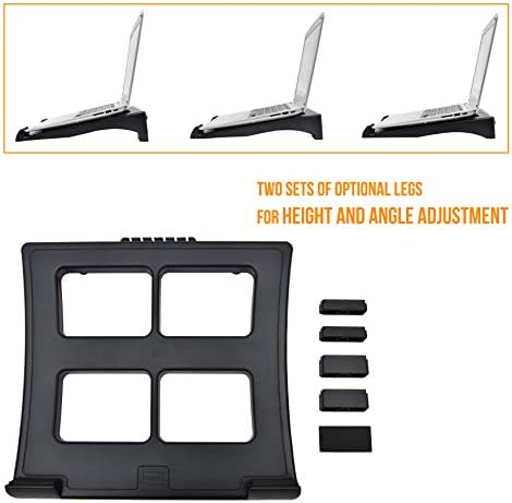 DAC Ventilated Height and Angle Adjustable Laptop Stand Riser for Desk, Non-skid, Cable Management Included 2.6" x 11.5"