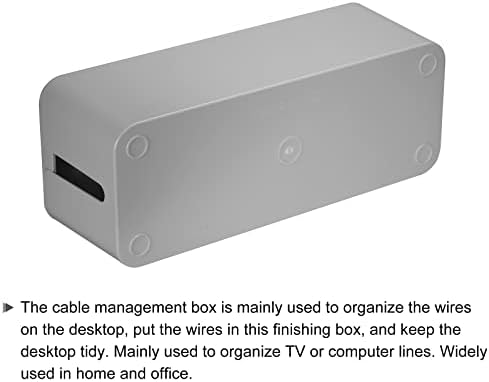 MECCANIXITY Cable Management Box PS Cord Organizer Box with Tie to Hide Wires & Power Strips Desk TV Computer Cable Orga