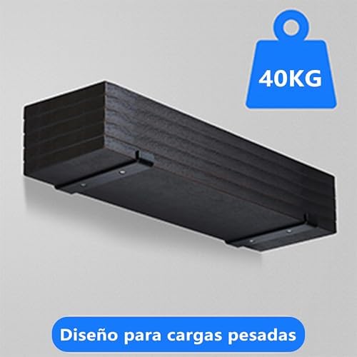 HEART ART Black Shelf Bracket 6 inch, J Metal Heavy Duty Shelf Support Brackets 4 Pack,6.3" L×4.8" H×1.2" W