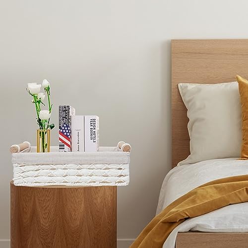 Storage Basket Wicker Baskets for Organizing with Handle Decorative Storage Bins for Countertop Toilet Paper Storage Bas