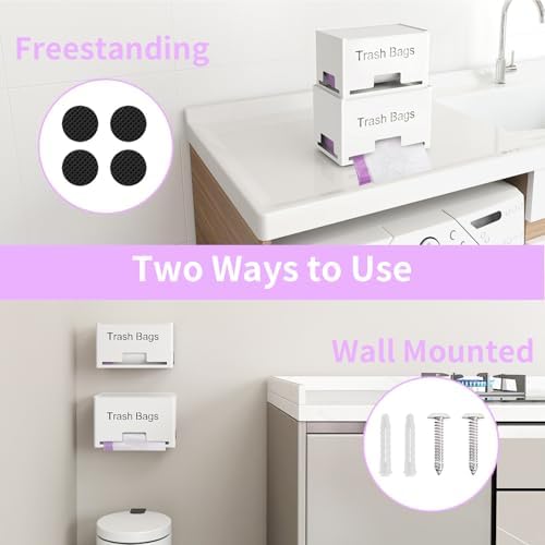 STWWO 2-Pack Trash Bag Holder Dispenser, Stackable Garbage Bag Dispenser