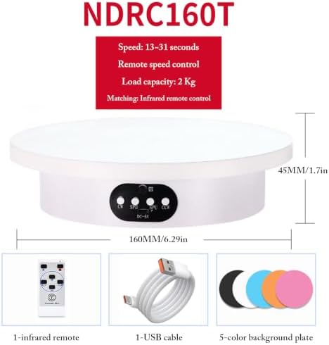 YVV Motorized Rotating Display Stand for Epoxy Glitter Tumbler, 360° Cup Turner Electric Turntable for Products Photogra