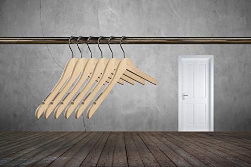 NAHANCO Wooden Shirt Hanger, 17" - Ashwood w/Gunmetal Hook (Pack of 25)