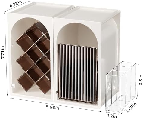 INVSSENE Stackable Makeup Organizer Countertop, Storage Perfume Skincare Cosmetic Lipstick Face Mask Makeup Brush Palett