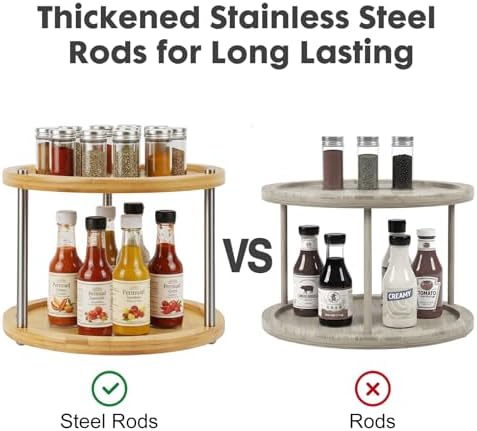 10 inch 2 Tier Lazy Susan, Rotating Spice Rack Organizer for Cabinet