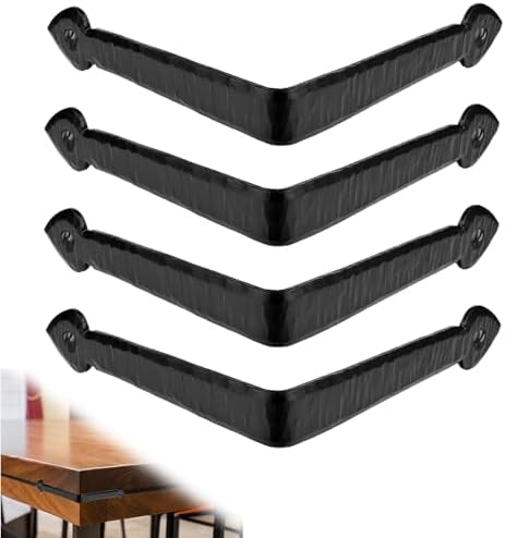4 Pack - 6" Metal Corner Bracket for Furniture - Black - Handmade Decorative Corner Braces - Rustic Metal Corner Bracket
