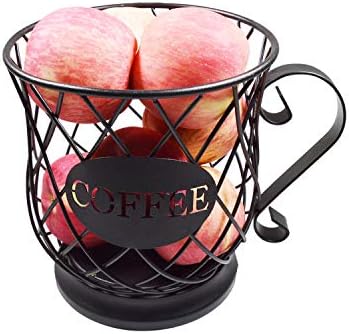 Coffee Pod Holder Mug Shape Multi Use K Cup Holder Coffee Station organizer Storage Wire Basket Food Storage for Counter