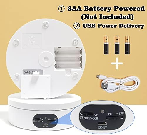 YVV Motorized Rotating Display Stand, Turner for Tumblers with Adjustable Speed Roller, 360° Automatic Mute Spin Turntab