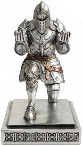 King's Guard Knight Pen Holder with a Letter Opener Desk Organizers Silver