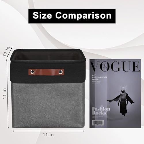 Bagnizer Collapsible Fabric Storage Cubes 11x11 Cube Storage Bins, 4 Pack Closet Baskets Box with Handles for Organizing