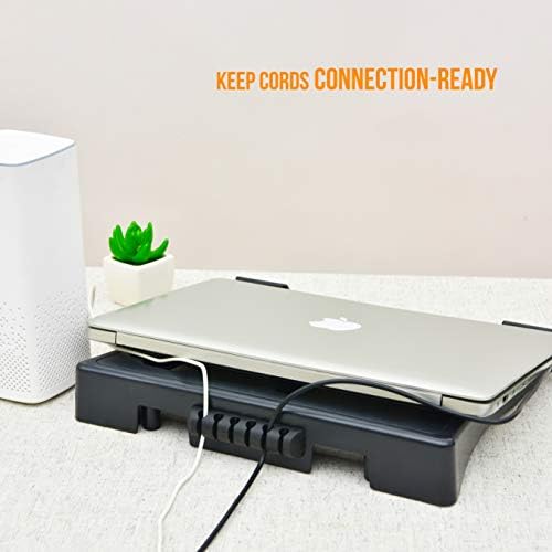 DAC Ventilated Height and Angle Adjustable Laptop Stand Riser for Desk, Non-skid, Cable Management Included 2.6" x 11.5"