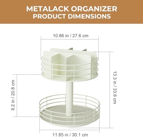 Snack Organizer - Versatile Snack Storage 2 Tier Lazy Susan with Convenient Grab-and-Go Design, Metal Snack Holder for H