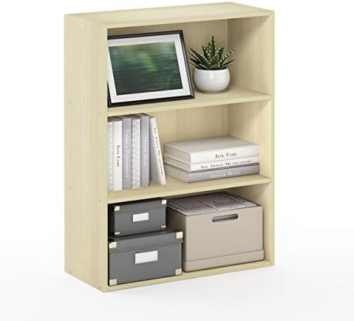 Furinno PASIR Book Shelf, 3-Tier Bookshelf, Storage Shelves Bookcase, 9.7 x 23.7 x 31.5, for Living Room, Bedroom, Home 