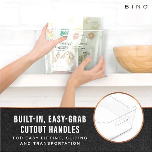 BINO | Plastic Organizer Bins, Small - 8 Pack | The SOHO Collection | Multi-Use Plastic Bin | Pantry & Freezer Organizer