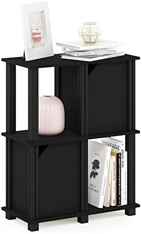 FURINNO Brahms Storage Shelf, 3-Tier, Black Oak/Black