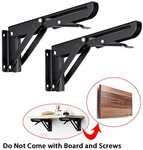 Sumnacon 2 Pcs Folding Shelf Brackets for Worktops,8 Inch ,Max Load 99lb