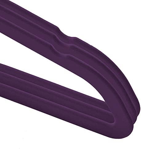 Casafield 100 Velvet Baby Hangers - 11" Size for Infant & Toddler Clothes - Purple