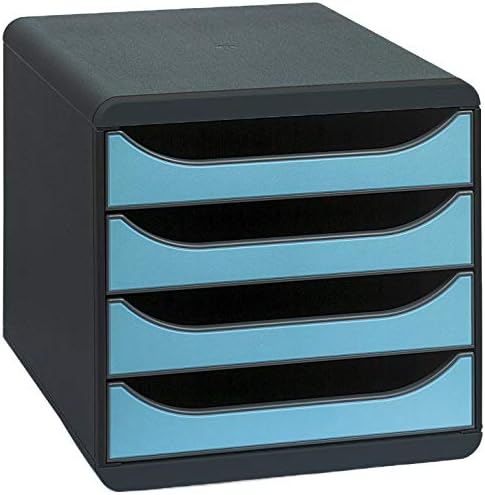 Exacompta Big-Box Iderama, 4 Drawers - Mouse Grey/Turquoise