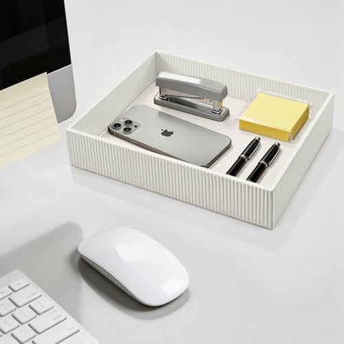 SITHON Valet Tray Desk Organizer PU Leather Catchall