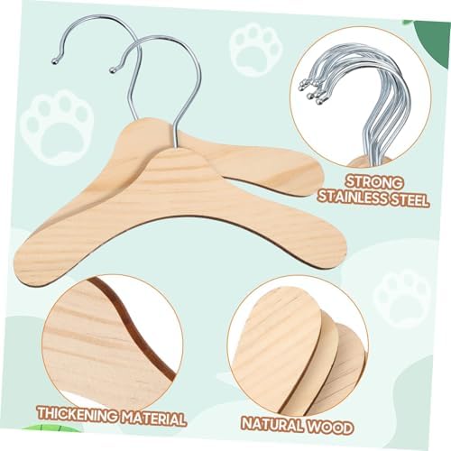 Dog Clothes Hangers- Wooden Pet Clothes Hangers Small Clothing Holder Pets Clothes Organizer for Puppy Clothes Storage