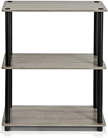 Furinno TURN-N-TUBE Storage Shelves, 3-Tier Book Shelf, Corner Shelf, Toolless Open Shelves, for Organization and Storag