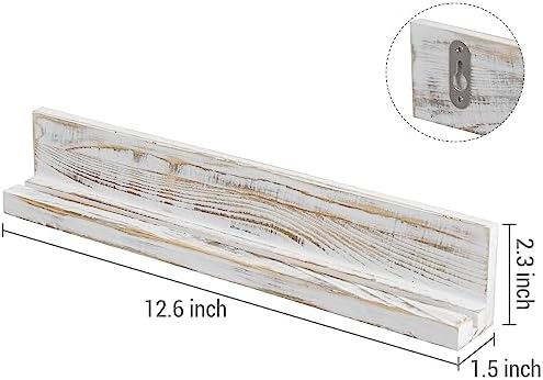 MyGift Whitewashed Wood Challenge Coin Holder, Wall Rack Set of 3