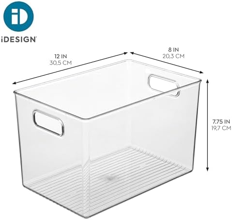 iDesign Storage Bins with Handles, Set of 2, Clear