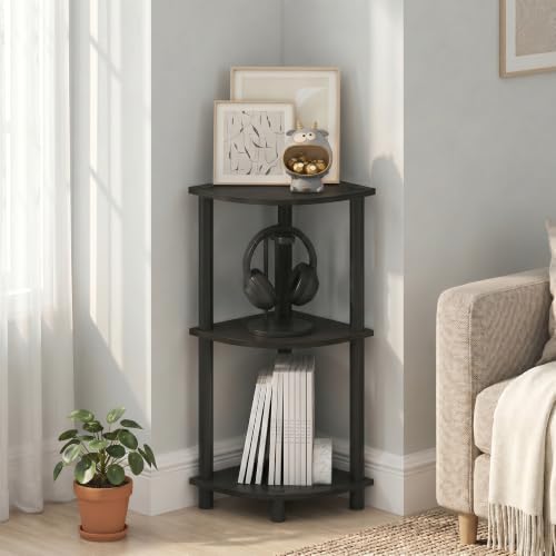 Furinno Turn-N-Tube Toolless Assembly 3-Tier Storage Shelves, Espresso