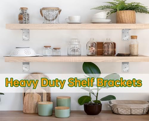 (8PCS) Heavy Duty L Brackets 5x5x2.5 for Wood,Metal Shelf Brackets,90 Degree Corner Bracket,Large Right Angle Bracket, P