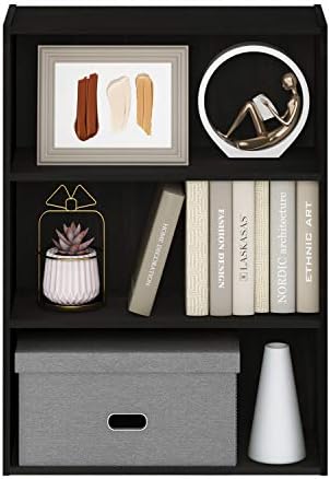 Furinno PASIR Book Shelf, 3-Tier Bookshelf, Storage Shelves Bookcase, 9.7 x 23.7 x 31.5, for Living Room, Bedroom, Home 