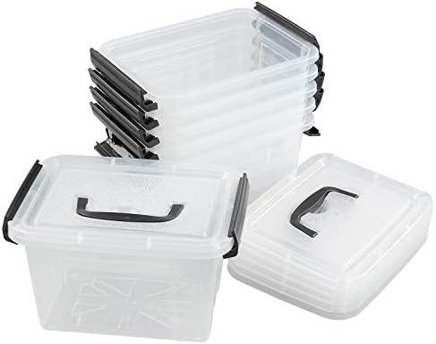 Farmoon 3.5 Quart Clear Storage Bin, Small Plastic Container Box, 6 Pack