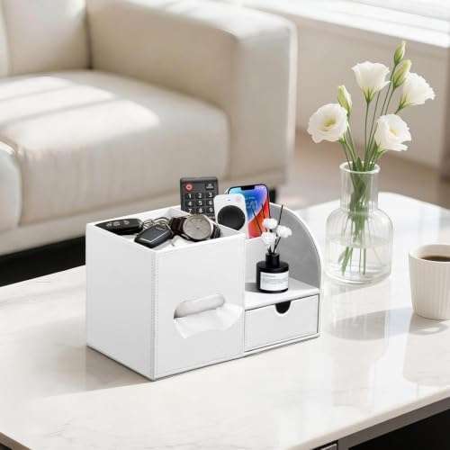 Tissue Box Cover with Drawer Organizer and Storage Tray,Cube Tissue Holder
