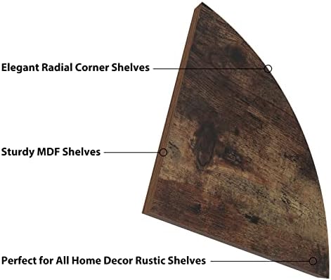 HORLIMER 6 Pack Wall Mount Floating Corner Shelf for Bedroom, Living Room