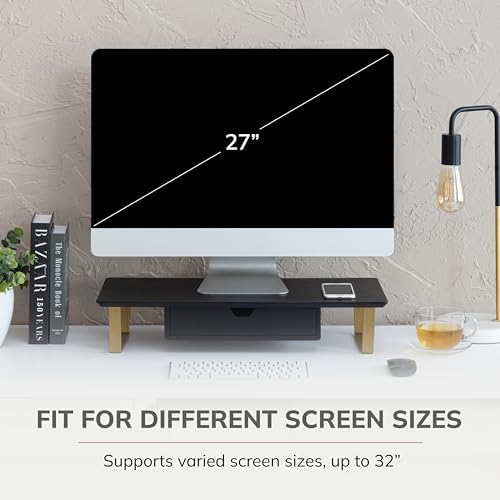 Anji Mountain Monitor Stand for Desk - Desktop Organizer & Laptop Riser, Ergonomic Monitor Riser, Space-Saving, Durable,