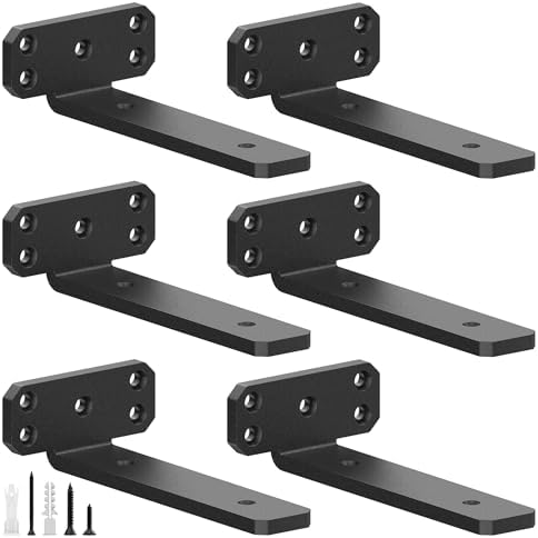 SKYSEN 6 Pack 10" Floating Shelf Bracket, Shelves Brackets, Wood Shelving Brackets Hardware - Heavy Duty - 4/6/8/10/12 i