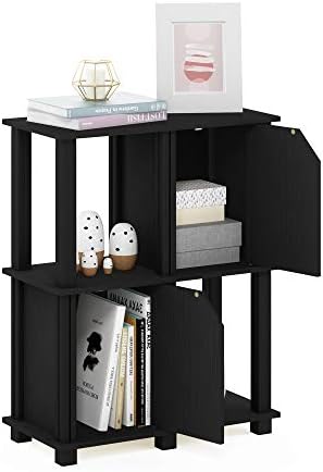 FURINNO Brahms Storage Shelf, 3-Tier, Black Oak/Black