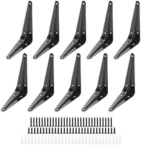Lilaly 10 Pack Shelf Brackets 5 Inch Shelf Bracket, Heavy Duty L Brackets for Shelves for Hanging Floating Shelves Brack