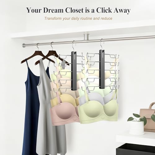 HOUSE DAY 2 Pack Tank Top Hanger Space Saving, Bra Hangers for Closet Black