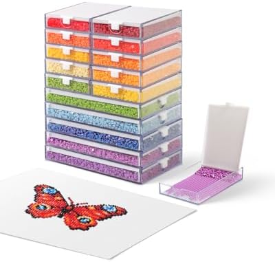 2-in-1 Diamond Art Trays With Lids,Anti-static Diamond Art Storage Containers, Diamond Art Accessories Diamond Painting 