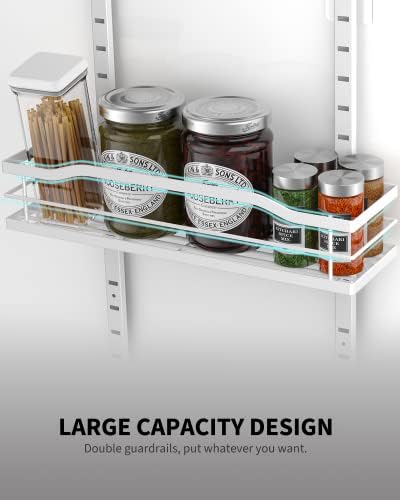 Moforoco White 9-Tier Over The Door Pantry Organizer, Pantry Organization And Storage, Metal Hanging Spice Rack Shelves 