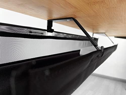Under Desk 35 Inch Mesh Fabric Cable Management Tray, Power Cable Holder, Cord Organizer, Make Wire Tidy for Height Adju