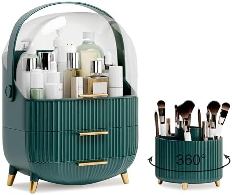 lurcns Makeup Organizers and Storage Make up Organizer for Vanity Cosmetics Skincare With Lid and Drawers Display Cases 